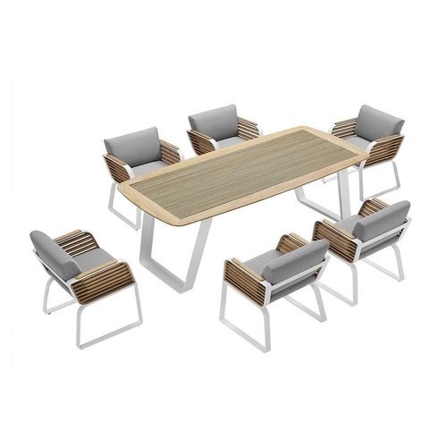 Contemporary dining table - WING - Higold - wooden / metal base / rectangular