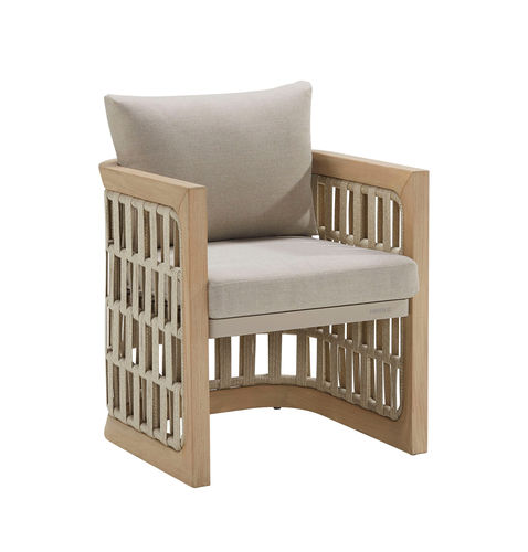 Contemporary dining chair - RIVA - Higold - outdoor / fabric / teak