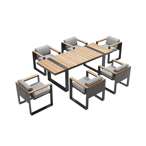 Contemporary dining chair - CAMBUSA - Higold - outdoor / fabric / aluminum base