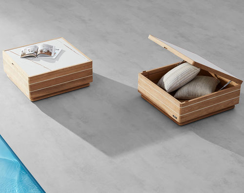 Contemporary coffee table - ARMONIA - Higold - HPL / wooden base / square