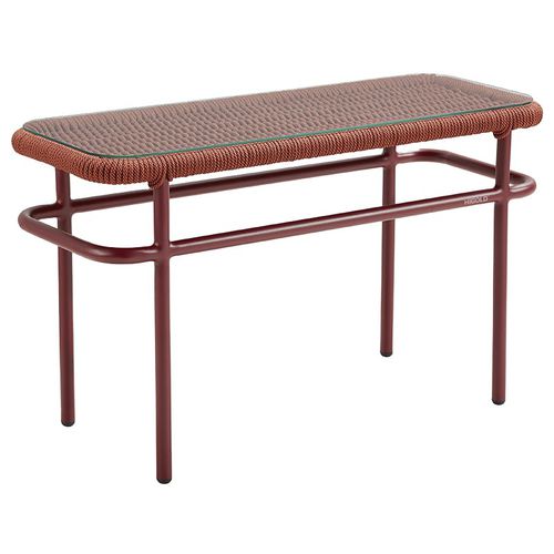 Contemporary side table - LISBOA - Higold - rope / glass / aluminum base