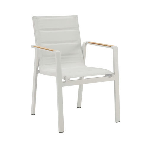 Contemporary dining chair - NOFI 2.0 - Higold - outdoor / fabric / aluminum base