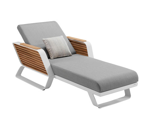 Contemporary sun lounger - WING - Higold - Sunbrella® / aluminum / adjustable backrest
