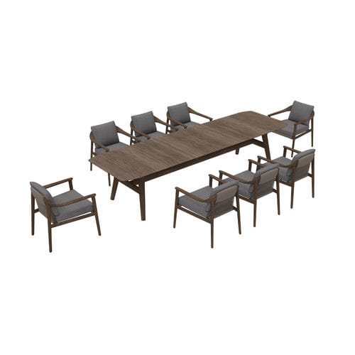 Contemporary table and chair set - LEO - Higold - outdoor / Sunbrella® / teak