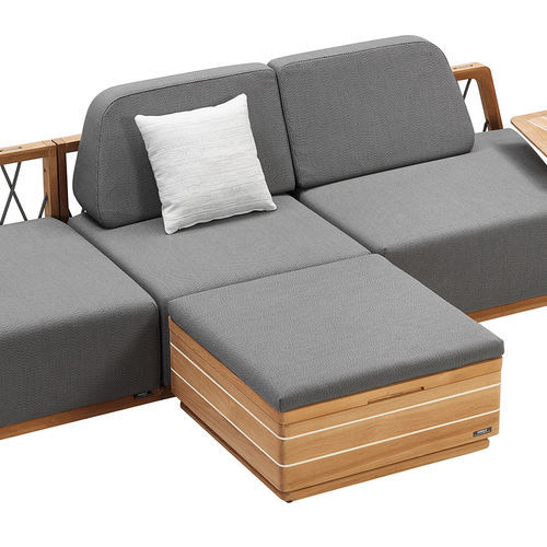 Contemporary footrest - ARMONIA - Higold - Sunbrella® / wooden / outdoor