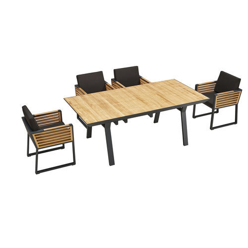 Contemporary table and chair set - NEW YORK - Higold - outdoor / teak / aluminum