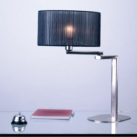 Table lamp - HOTEL S - Luxcambra - nickel / fabric / contemporary