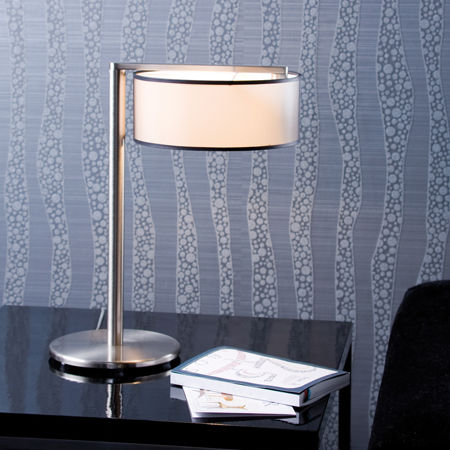 Table lamp - MATRIX S - Luxcambra - nickel / silk / contemporary