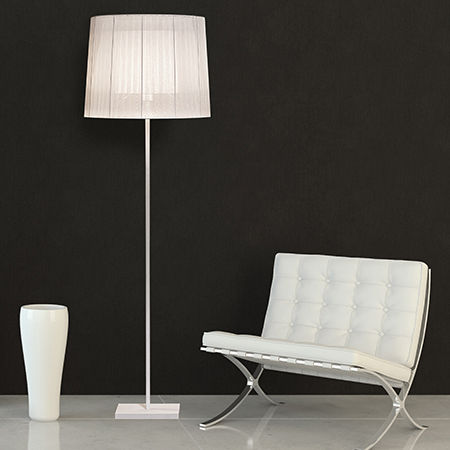 Floor-standing lamp - INDIANA P - Luxcambra - fabric / contemporary / corded