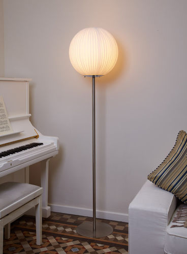 Floor-standing lamp - SATURN P - Luxcambra - fabric / contemporary / corded