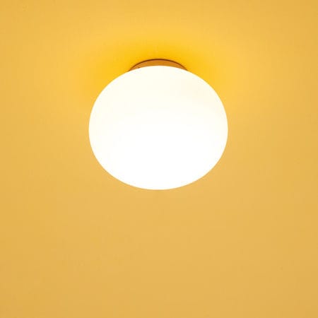 Contemporary ceiling light - MOON 2 PL - Luxcambra - round / nickel / opal