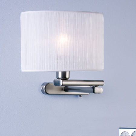 Contemporary wall light - HOTEL A - Luxcambra - indoor / nickel / fabric