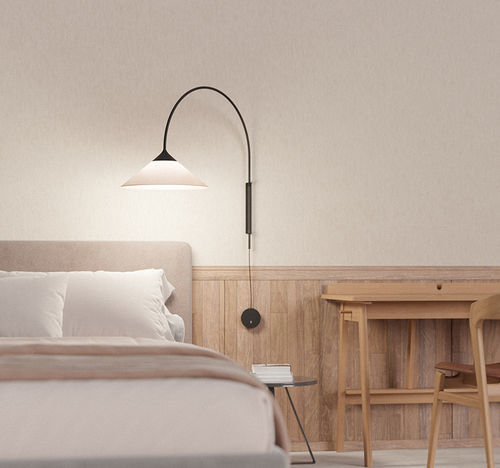 Contemporary wall light - CIM A ARCO - Luxcambra - indoor / cotton / conical