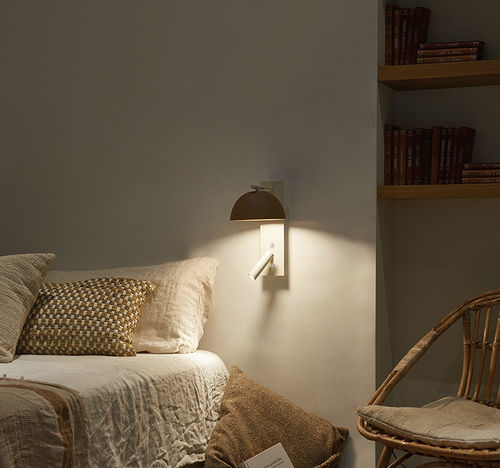 Contemporary wall light - ABSIS READER  - Luxcambra - indoor / ceramic / round