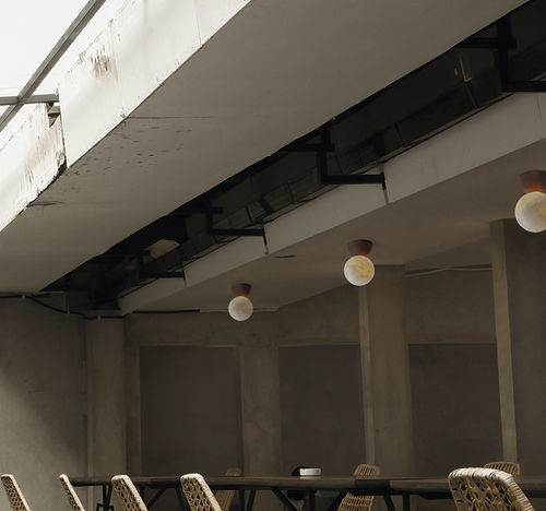 Contemporary ceiling light - ABISAL PL - Luxcambra - spherical / ceramic / alabaster
