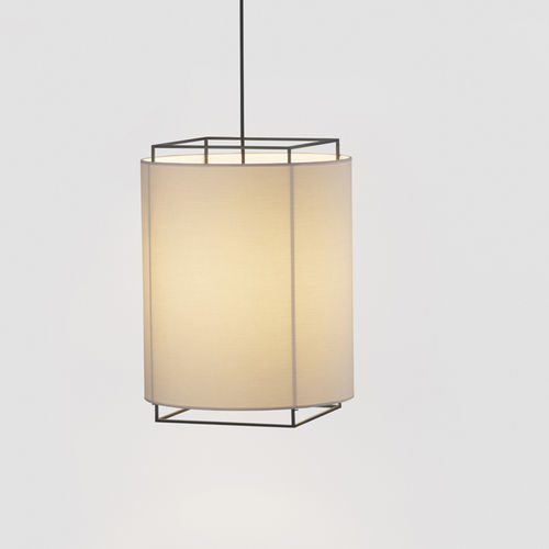 Pendant lamp - LEWIT C - Luxcambra - iron / polished brass / fabric