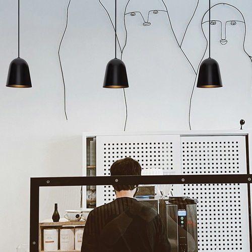 Modern ceiling light - LULA C - Luxcambra - conical / iron / PVC