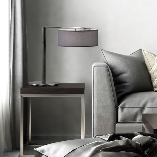 Table lamp - MATRIX S - Luxcambra - nickel / silk / contemporary