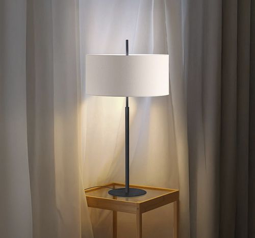 Table lamp - NAUTIC S - Luxcambra - nickel / cotton / contemporary