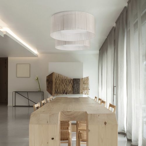 Contemporary ceiling light - INDIANA PL - Luxcambra - round / polyamide / fabric