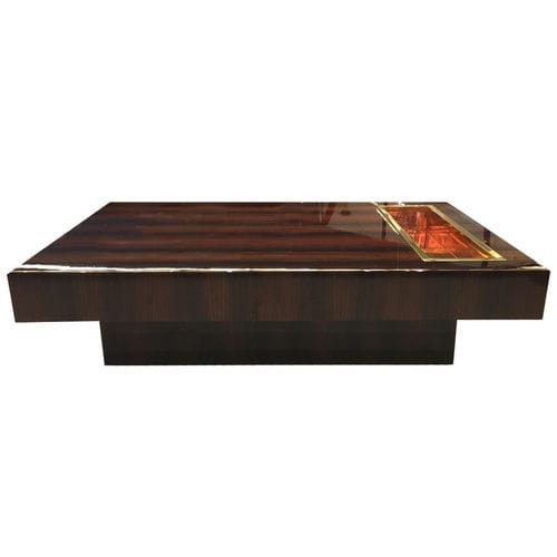 Art Deco coffee table - CT019 - Cygal Art Deco GmbH & Co. KG - rosewood / brass / copper