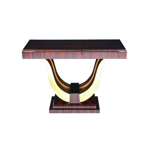 Art Deco sideboard table - KS002 - Cygal Art Deco GmbH & Co. KG - glossy varnished wood / Macassar ebony / gold plated base