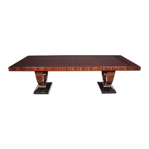 Art Deco conference table - T033 - Cygal Art Deco GmbH & Co. KG - glossy varnished wood / Macassar ebony / Macassar ebony base