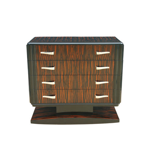 Art Deco chest of drawers - K005 - Cygal Art Deco GmbH & Co. KG - glossy varnished wood / Macassar ebony / rectangular