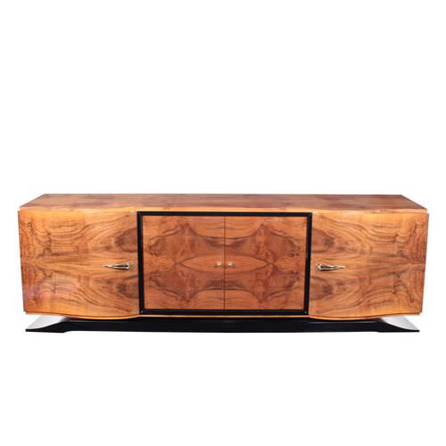 Art Deco sideboard - SB001 - Cygal Art Deco GmbH & Co. KG - glossy lacquered wood / rosewood / with swing doors