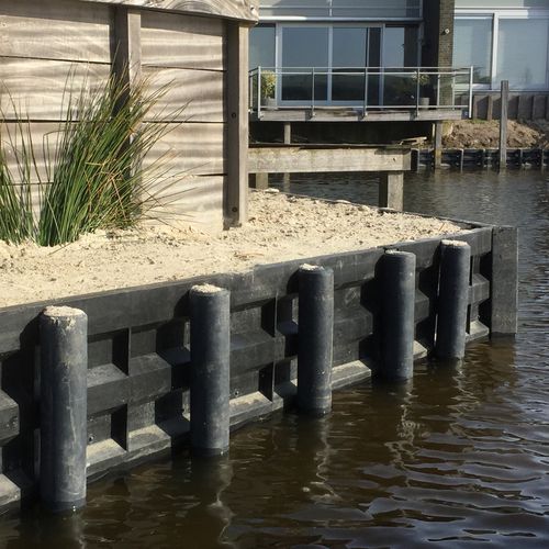 Recycled plastic retaining wall - RAPIDRETAIN  - Lankhorst - prefab / for garden enclosures