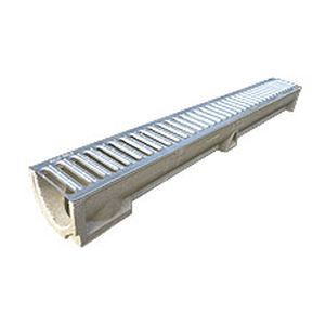 Drainage channel with grating - LIBERTYFLOW© - Ejco - slot / polymer concrete / metal grate