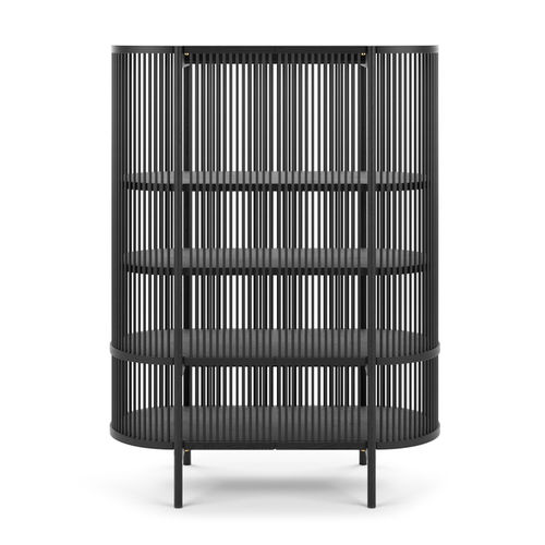 Contemporary display cabinet - BASTONE: WITH DOORS - Poiat | Furniture - free-standing / oak / solid wood