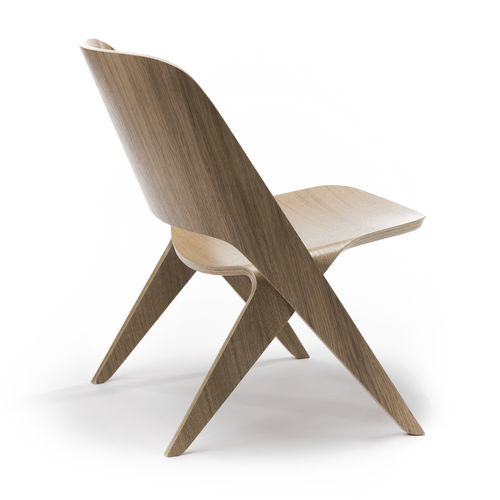 Contemporary lounge chair - LAVITTA LOUNGE – DARK OAK - Poiat | Furniture - molded plywood / oak / commercial
