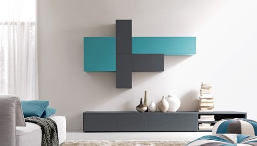Contemporary living room wall unit - CITYLIFE 45 - Doimo City Line - lacquered wood