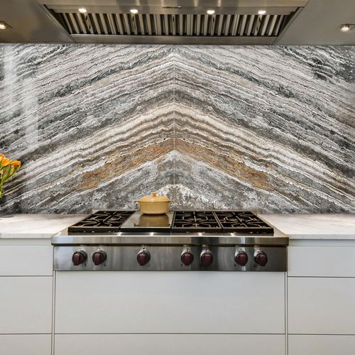 Marble stone slab - SILVER TRAVERTINE - MOSCHOU SA Marmi Graniti - for floor / wall-mounted / polished