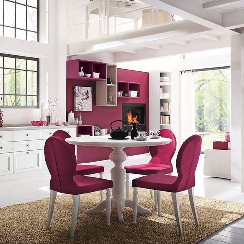 Traditional dining chair - NEVE E CICLAMINO - Callesella - indoor / fabric / wooden base