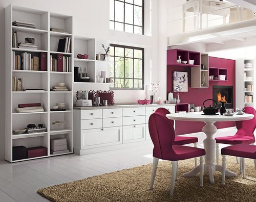 Traditional living room wall unit - NEVE E CICLAMINO - Callesella - wooden / with drawer