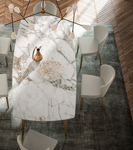 Contemporary dining table - MILAN 2019 - Callesella - wooden / marble / rectangular
