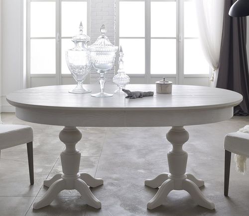 Traditional dining table - Callesella - wooden / oval / extending