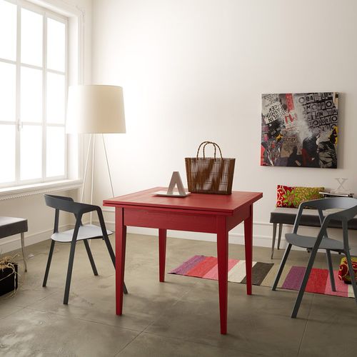 Contemporary dining table - Callesella - lacquered wood / square / folding