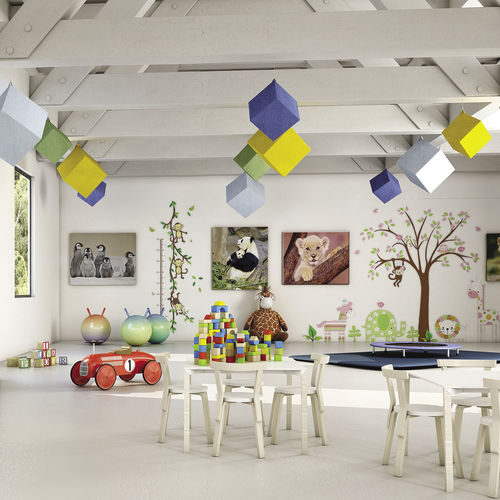 Fabric acoustic baffle - LUGN CUBE - myO - foam / hanging / cubic