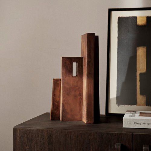 Painted metal sculpture - Aperture - Ferm Living - free-standing / red / architecture