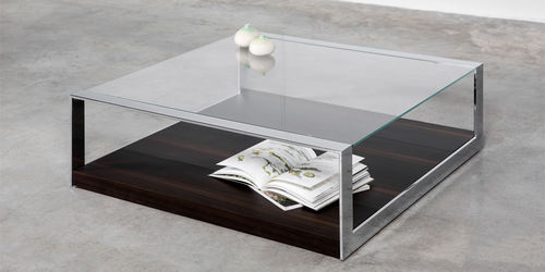 Contemporary coffee table - ARCO - MASIS - glass / rectangular / with magazine rack