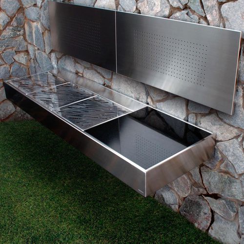 Charcoal barbecue - KRAKATOA ELITE - Fesfoc - wall-mounted / stainless steel