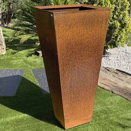 Stainless steel flower pot - TULUM - Fesfoc - COR-TEN® steel / free-standing / other shapes