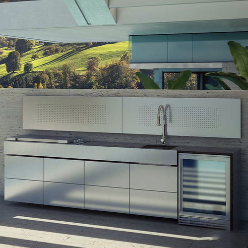 Outdoor kitchen - KRAKATOA  - Fesfoc - contemporary / stainless steel / large