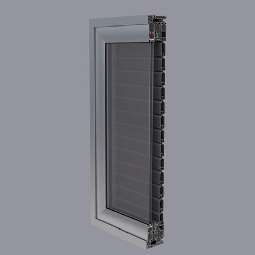 Sliding shutter - EL 6500  - Elvial - aluminum / window / thermally-insulated