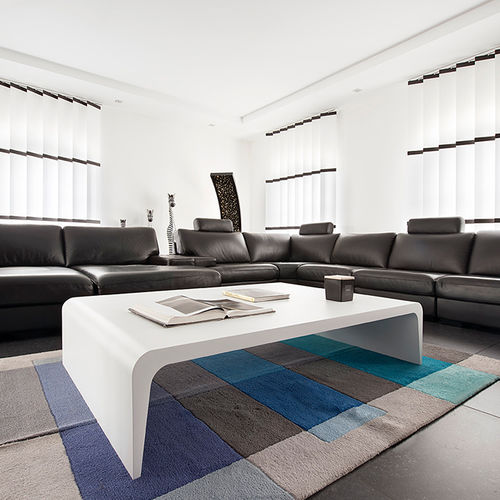 Contemporary coffee table - AMEZA - R&J Luxe Furniture - aluminum / aluminum base / rectangular