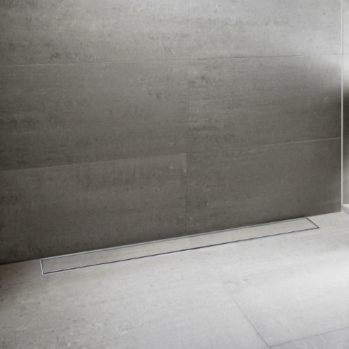Brushed stainless steel linear shower drain - EDMTAFW500 - ESS Easy Drain - stainless steel / high-resistance