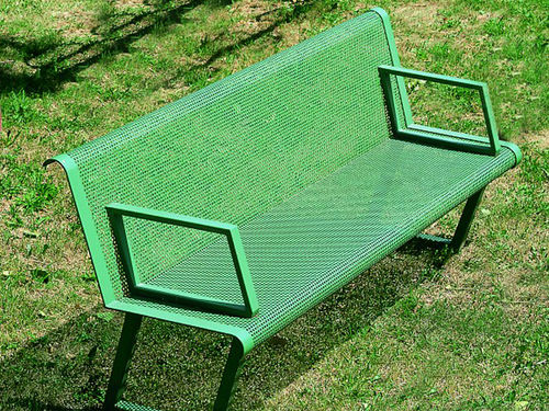 Contemporary public bench - P72 - Euroelement Ltd. - metal / with backrest / with armrests
